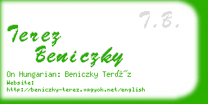 terez beniczky business card